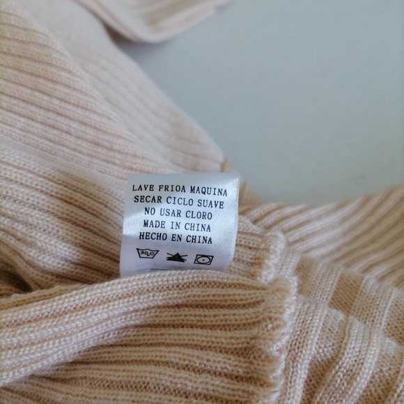 BLVD Womens Beige Long Sleeve Shawl Lapel Open Front Cardigan Sweater Size M - Picture 7 of 7